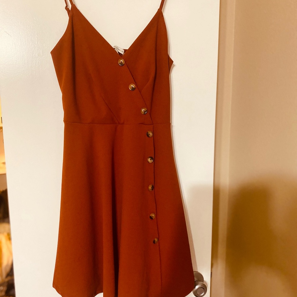 Purple Snow Terracotta Button-Up Dress